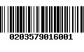 Código de Barras 0203579016001