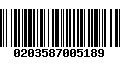 Código de Barras 0203587005189