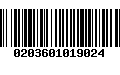 Código de Barras 0203601019024