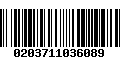 Código de Barras 0203711036089