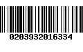 Código de Barras 0203932016334