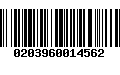 Código de Barras 0203960014562