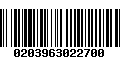 Código de Barras 0203963022700