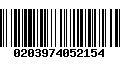 Código de Barras 0203974052154