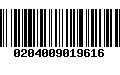 Código de Barras 0204009019616