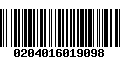 Código de Barras 0204016019098