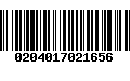 Código de Barras 0204017021656