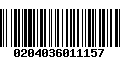 Código de Barras 0204036011157