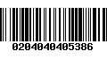 Código de Barras 0204040405386