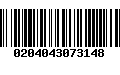 Código de Barras 0204043073148