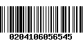 Código de Barras 0204106056545