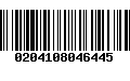 Código de Barras 0204108046445