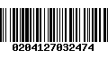 Código de Barras 0204127032474