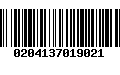 Código de Barras 0204137019021