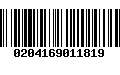 Código de Barras 0204169011819