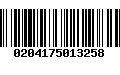 Código de Barras 0204175013258