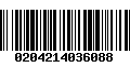 Código de Barras 0204214036088