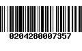 Código de Barras 0204280007357