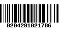 Código de Barras 0204291021786