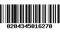 Código de Barras 0204345016270