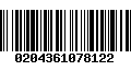 Código de Barras 0204361078122