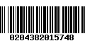 Código de Barras 0204382015748