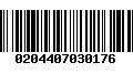 Código de Barras 0204407030176