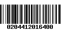 Código de Barras 0204412016400