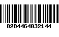 Código de Barras 0204464032144