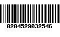 Código de Barras 0204529032546