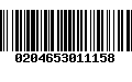 Código de Barras 0204653011158