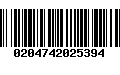 Código de Barras 0204742025394