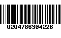 Código de Barras 0204786304226