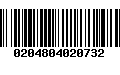 Código de Barras 0204804020732