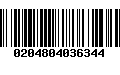 Código de Barras 0204804036344