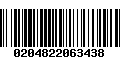 Código de Barras 0204822063438