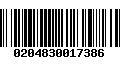 Código de Barras 0204830017386