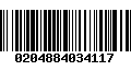 Código de Barras 0204884034117