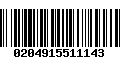 Código de Barras 0204915511143