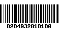 Código de Barras 0204932010100