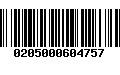 Código de Barras 0205000604757