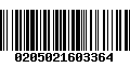 Código de Barras 0205021603364