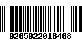 Código de Barras 0205022016408