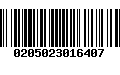 Código de Barras 0205023016407