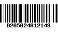 Código de Barras 0205024012149