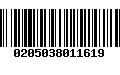 Código de Barras 0205038011619