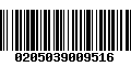 Código de Barras 0205039009516