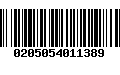 Código de Barras 0205054011389