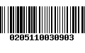 Código de Barras 0205110030903