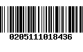 Código de Barras 0205111018436